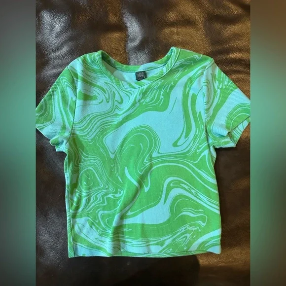 Wild Fable Green Swirl Top - Picture 1 of 4